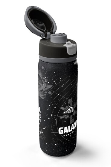 Coral High Siyah Galaxy Desenli Pipetli ve Direkt İçim Çelik Termos 800 ml 38533 - 3
