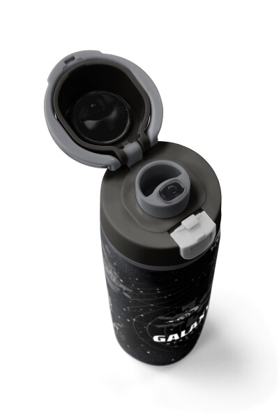 Coral High Siyah Galaxy Desenli Pipetli ve Direkt İçim Çelik Termos 800 ml 38533 - 7