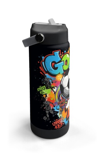 Coral High Siyah Goal Desenli Katlanır Ağızlıklı Çelik Termos 650 ml 38335 - 3