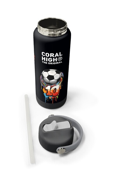Coral High Siyah Goal Desenli Katlanır Ağızlıklı Çelik Termos 650 ml 38335 - 5