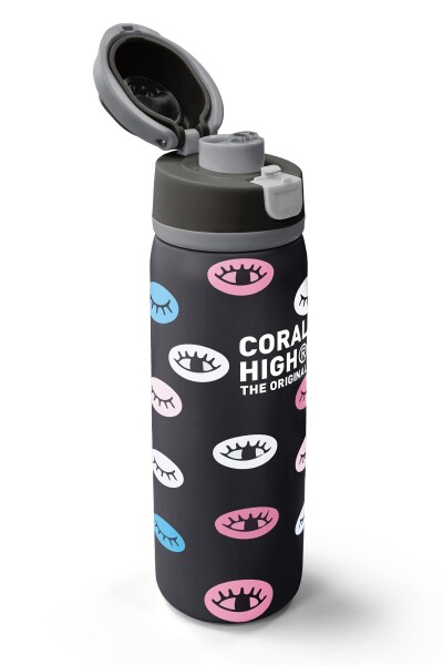 Coral High Siyah Göz Desenli Pipetli ve Direkt İçim Çelik Termos 800 ml 38596 - 3