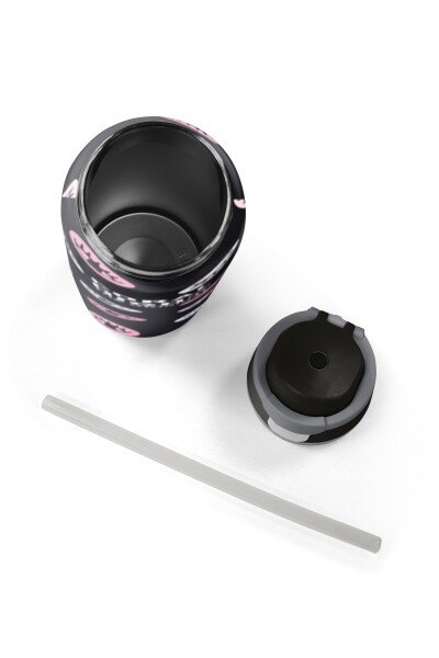 Coral High Siyah Göz Desenli Pipetli ve Direkt İçim Çelik Termos 800 ml 38596 - 8