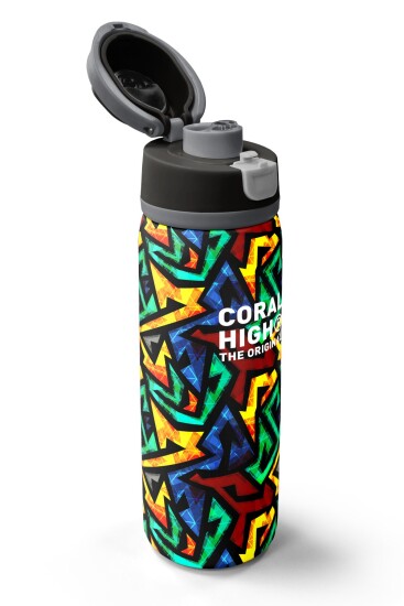 Coral High Siyah Grafiti Desenli Pipetli ve Direkt İçim Çelik Termos 800 ml 38522 - 3