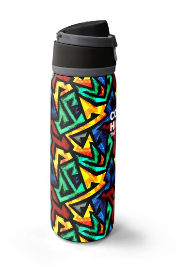 Coral High Siyah Grafiti Desenli Pipetli ve Direkt İçim Çelik Termos 800 ml 38522 - 4