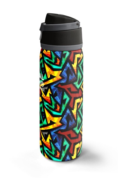 Coral High Siyah Grafiti Desenli Pipetli ve Direkt İçim Çelik Termos 800 ml 38522 - 5