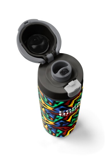 Coral High Siyah Grafiti Desenli Pipetli ve Direkt İçim Çelik Termos 800 ml 38522 - 7