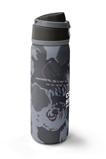 Coral High Siyah Gri Desenli Pipetli ve Direkt İçim Çelik Termos 800 ml 38577 - 4