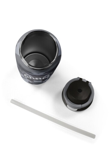 Coral High Siyah Gri Desenli Pipetli ve Direkt İçim Çelik Termos 800 ml 38577 - 8