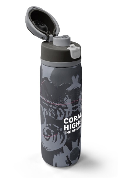 Coral High Siyah Gri Desenli Pipetli ve Direkt İçim Çelik Termos 800 ml 38577 - 3