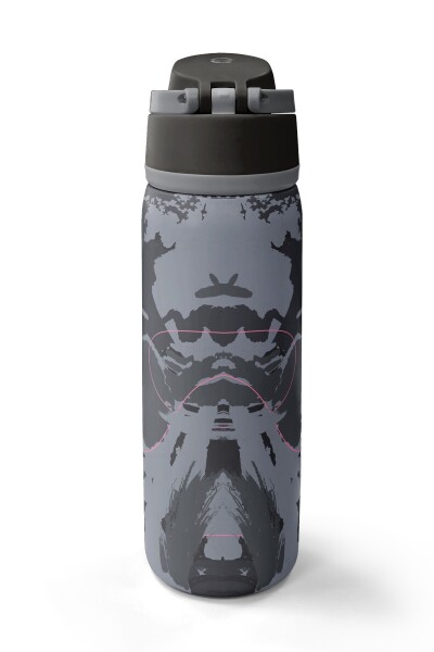 Coral High Siyah Gri Desenli Pipetli ve Direkt İçim Çelik Termos 800 ml 38577 - 6