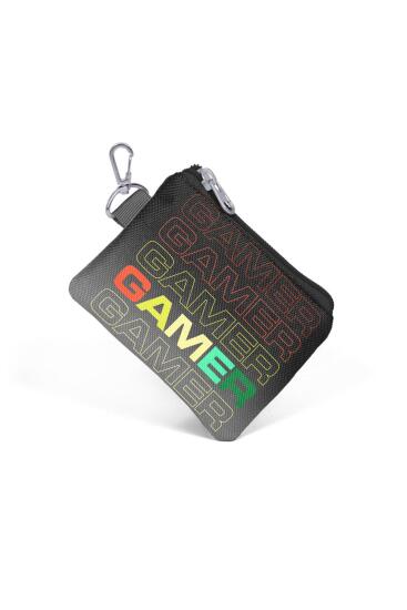 Coral High Siyah Gri Gamer Desenli Bozuk Para Çantası 21909 - 3