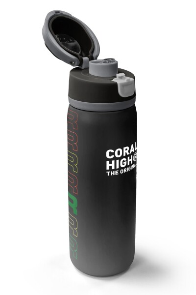 Coral High Siyah Gri Gamer Desenli Pipetli ve Direkt İçim Çelik Termos 800 ml 38529 - 3