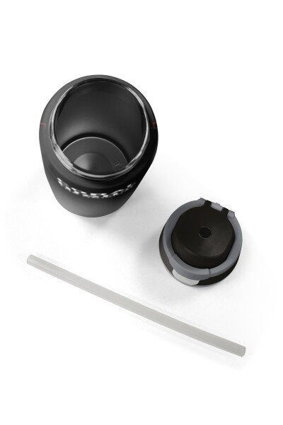 Coral High Siyah Gri Gamer Desenli Pipetli ve Direkt İçim Çelik Termos 800 ml 38529 - 8