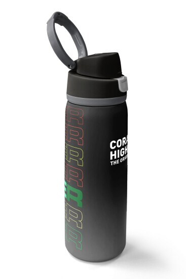 Coral High Siyah Gri Gamer Desenli Pipetli ve Direkt İçim Çelik Termos 800 ml 38529 - 2