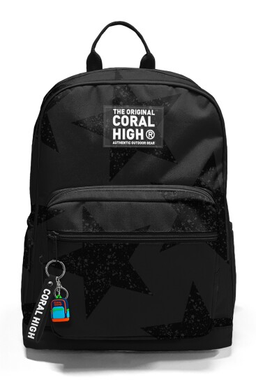 Coral High Siyah Gri Yıldız Desenli Okul Sırt Çantası 33237 - 6