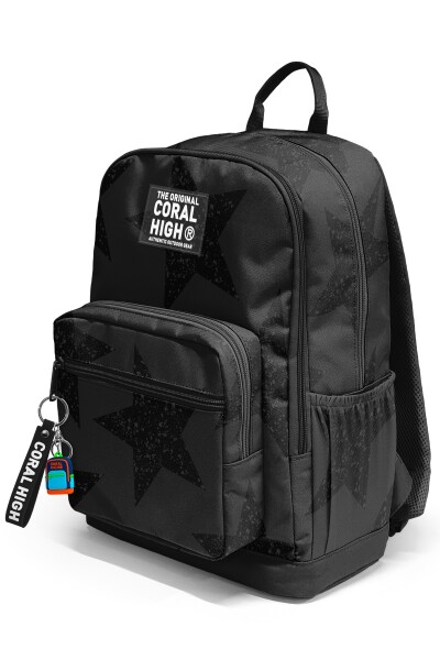 Coral High Siyah Gri Yıldız Desenli Okul Sırt Çantası 33237 - 7