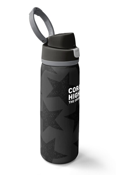 Coral High Siyah Gri Yıldız Desenli Pipetli ve Direkt İçim Çelik Termos 800 ml 38515 - 2