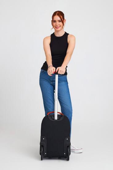 Coral High Siyah İki Kademeli Kumaş Kabin Valiz 23256 - 14