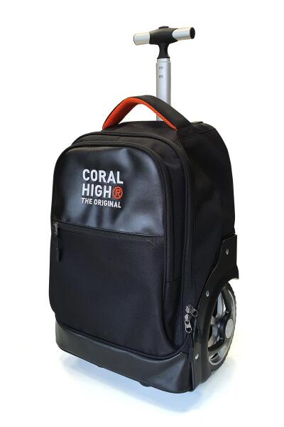 Coral High Siyah İki Kademeli Kumaş Kabin Valiz 23256 - 5