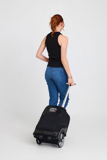 Coral High Siyah İki Kademeli Kumaş Kabin Valiz 23256 - 15