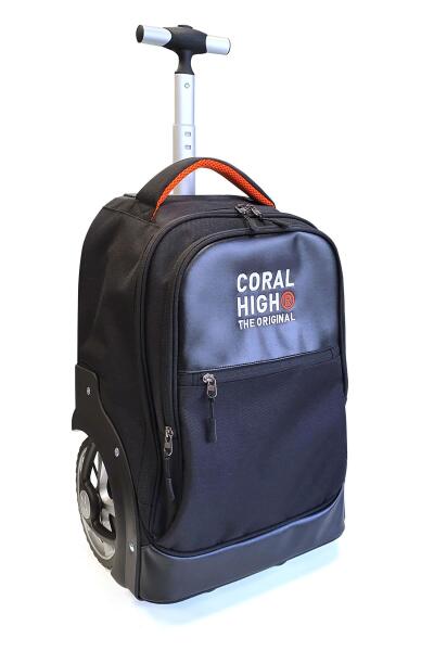 Coral High Siyah İki Kademeli Kumaş Kabin Valiz 23256 - 1