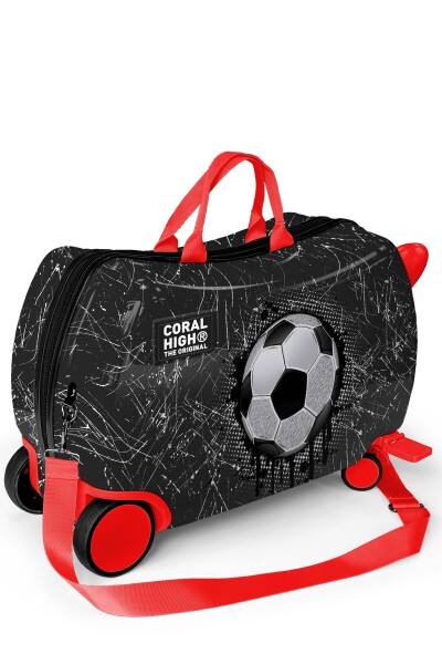Coral High Siyah Kids Futbol Desenli Otur-Çek Çocuk Valizi 16369 - 3