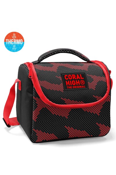 Coral High Siyah Kırmızı Desenli 3’lü Okul Çanta Seti SET0133233 - 3