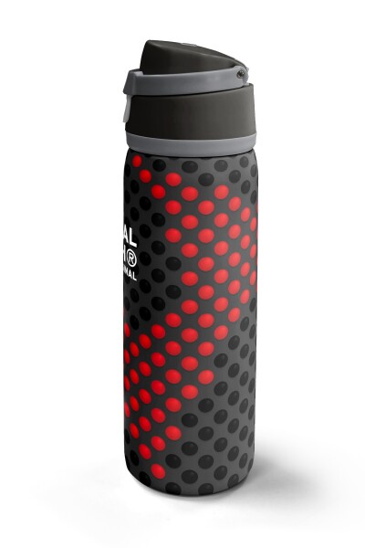 Coral High Siyah Kırmızı Desenli Pipetli ve Direkt İçim Çelik Termos 800 ml 38511 - 5