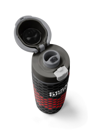 Coral High Siyah Kırmızı Desenli Pipetli ve Direkt İçim Çelik Termos 800 ml 38511 - 7