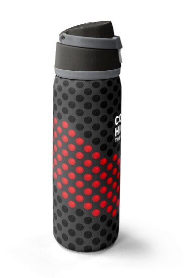 Coral High Siyah Kırmızı Desenli Pipetli ve Direkt İçim Çelik Termos 800 ml 38511 - 4