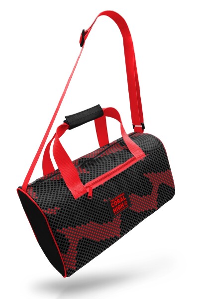 Coral High Siyah Kırmızı Desenli Spor Çantası 27555 - 8