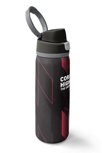 Coral High Siyah Kırmızı Renkli Pipetli ve Direkt İçim Çelik Termos 800 ml 38569 - 2