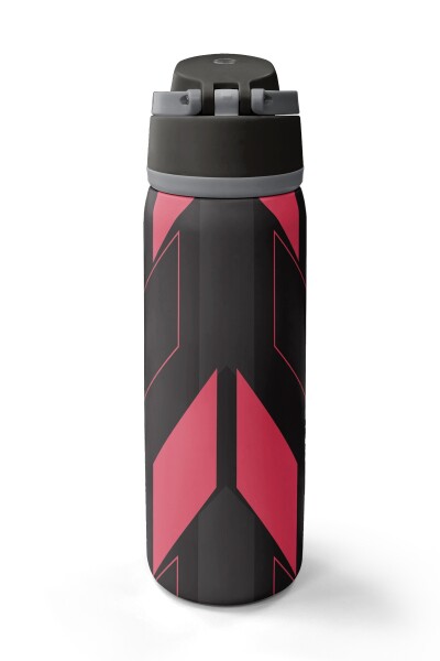 Coral High Siyah Kırmızı Renkli Pipetli ve Direkt İçim Çelik Termos 800 ml 38569 - 6