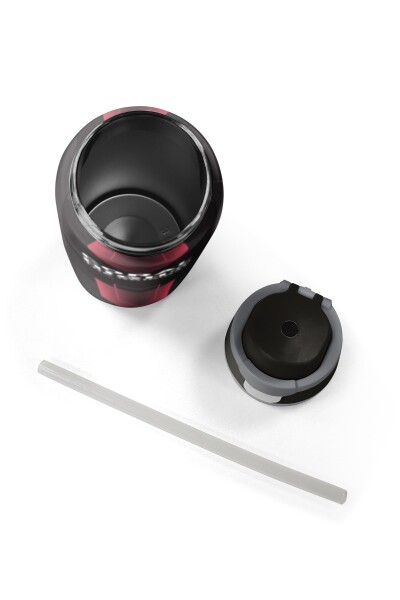 Coral High Siyah Kırmızı Renkli Pipetli ve Direkt İçim Çelik Termos 800 ml 38569 - 8