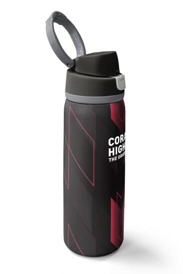 Coral High Siyah Kırmızı Renkli Pipetli ve Direkt İçim Çelik Termos 800 ml 38569 - 2