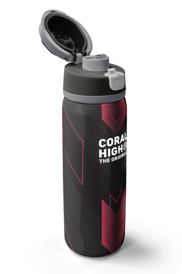 Coral High Siyah Kırmızı Renkli Pipetli ve Direkt İçim Çelik Termos 800 ml 38569 - 3