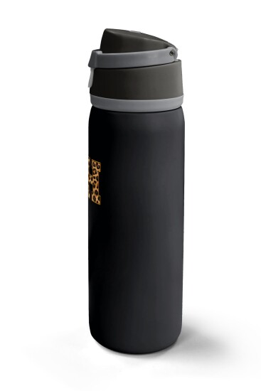 Coral High Siyah Leopar CH Harf Desenli Pipetli ve Direkt İçim Çelik Termos 800 ml 38506 - 5