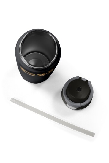 Coral High Siyah Leopar CH Harf Desenli Pipetli ve Direkt İçim Çelik Termos 800 ml 38506 - 8