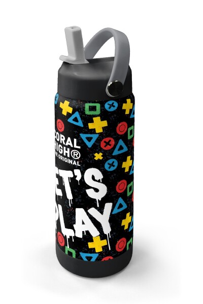 Coral High Siyah Lets Play Desenli Katlanır Ağızlıklı Çelik Termos 650 ml 38314 - 2