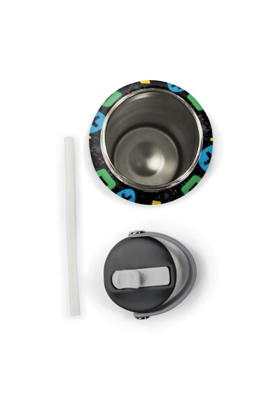 Coral High Siyah Lets Play Desenli Katlanır Ağızlıklı Çelik Termos 650 ml 38314 - 6