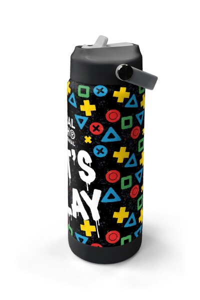 Coral High Siyah Lets Play Desenli Katlanır Ağızlıklı Çelik Termos 650 ml 38314 - 4