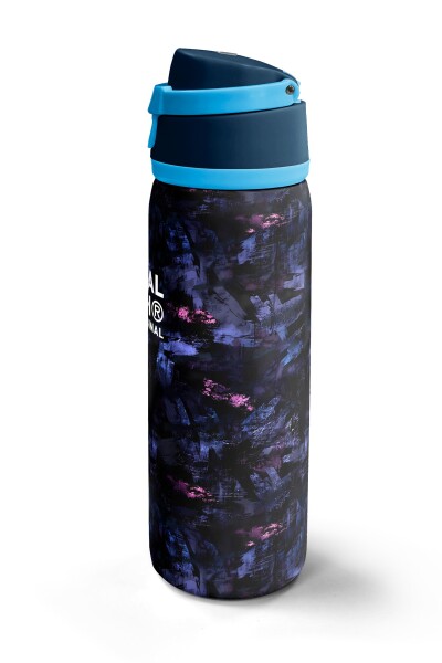 Coral High Siyah Mor Pembe Desenli Pipetli ve Direkt İçim Çelik Termos 800 ml 38587 - 5