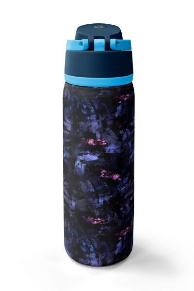 Coral High Siyah Mor Pembe Desenli Pipetli ve Direkt İçim Çelik Termos 800 ml 38587 - 6