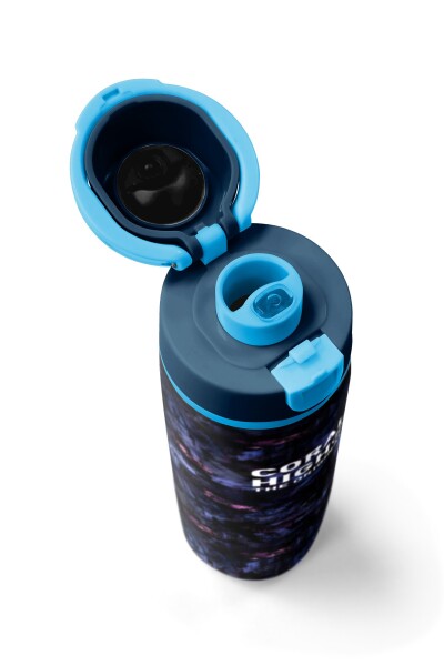 Coral High Siyah Mor Pembe Desenli Pipetli ve Direkt İçim Çelik Termos 800 ml 38587 - 7