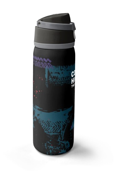 Coral High Siyah Nefti Desenli Pipetli ve Direkt İçim Çelik Termos 800 ml 38581 - 4