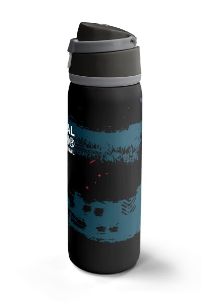 Coral High Siyah Nefti Desenli Pipetli ve Direkt İçim Çelik Termos 800 ml 38581 - 5