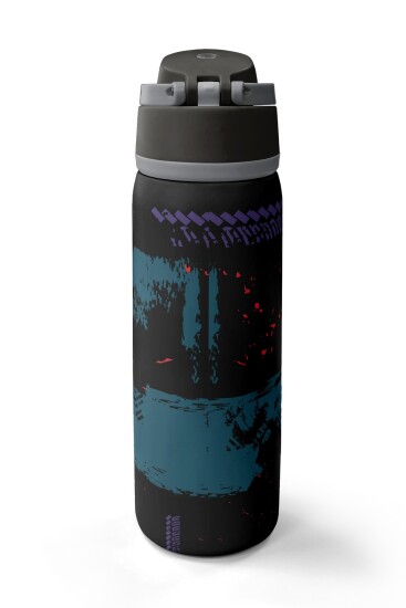 Coral High Siyah Nefti Desenli Pipetli ve Direkt İçim Çelik Termos 800 ml 38581 - 6