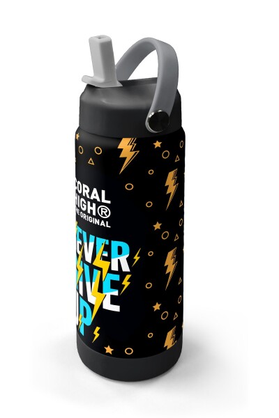 Coral High Siyah Never Give Up Desenli Katlanır Ağızlıklı Çelik Termos 650 ml 38320 - 2