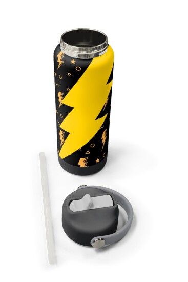 Coral High Siyah Never Give Up Desenli Katlanır Ağızlıklı Çelik Termos 650 ml 38320 - 5