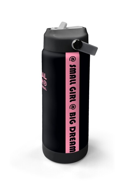 Coral High Siyah Pembe Desenli Katlanır Ağızlıklı Çelik Termos 650 ml 38355 - 4